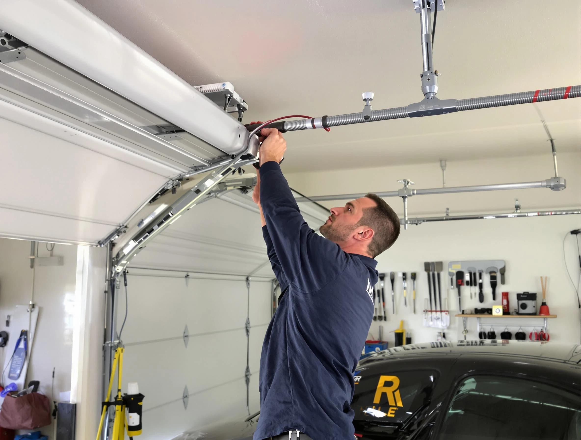 Westfield Garage Door Repair technician performing garage door cable repair in Westfield