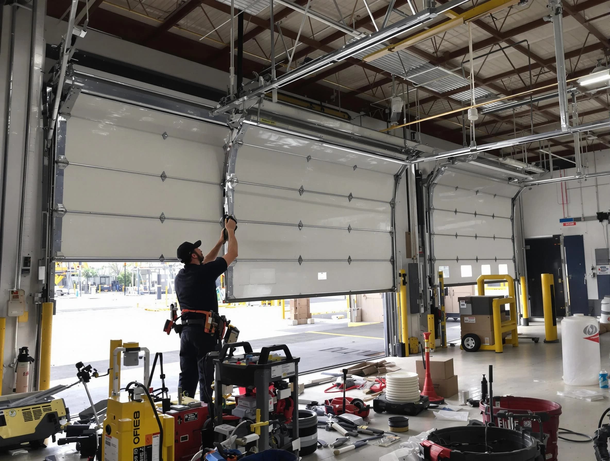 Westfield Garage Door Repair technician performing commercial garage door repair in Westfield