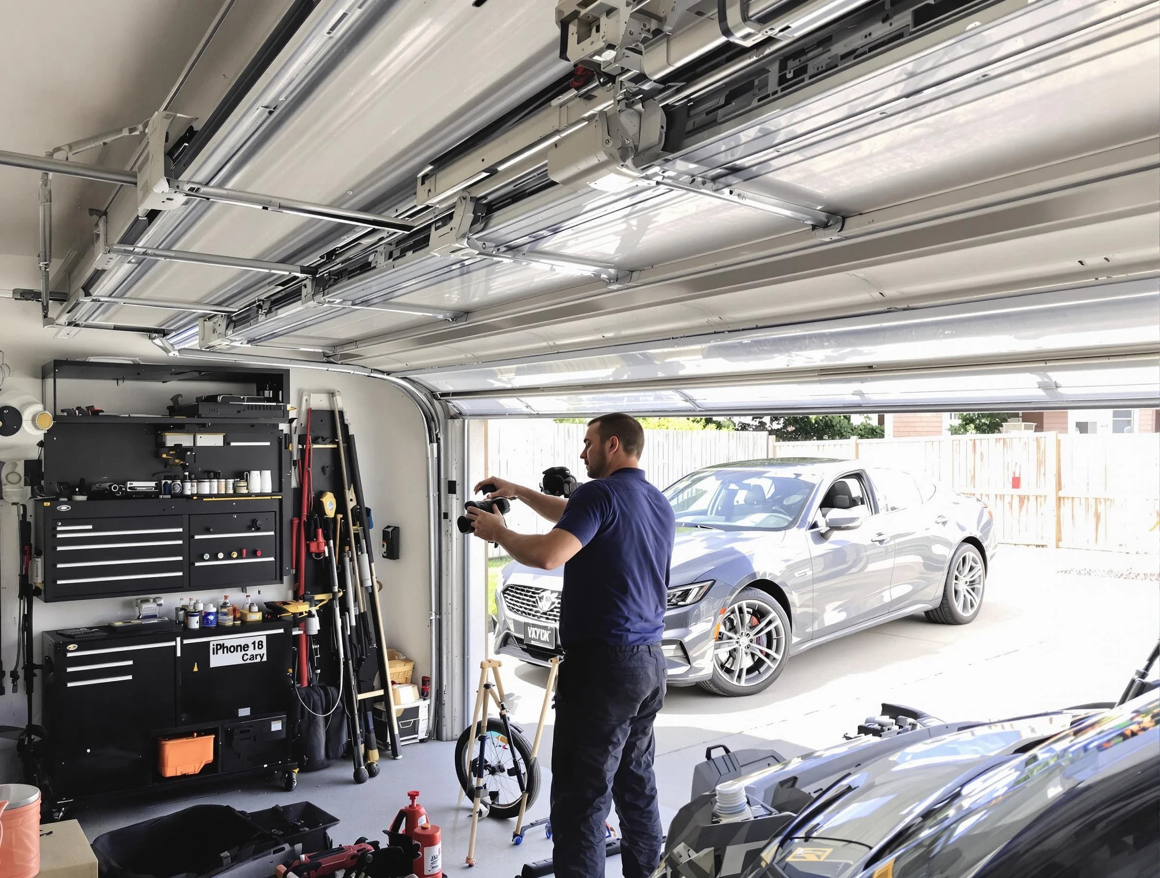 Westfield Garage Door Repair technician fixing noisy garage door in Westfield