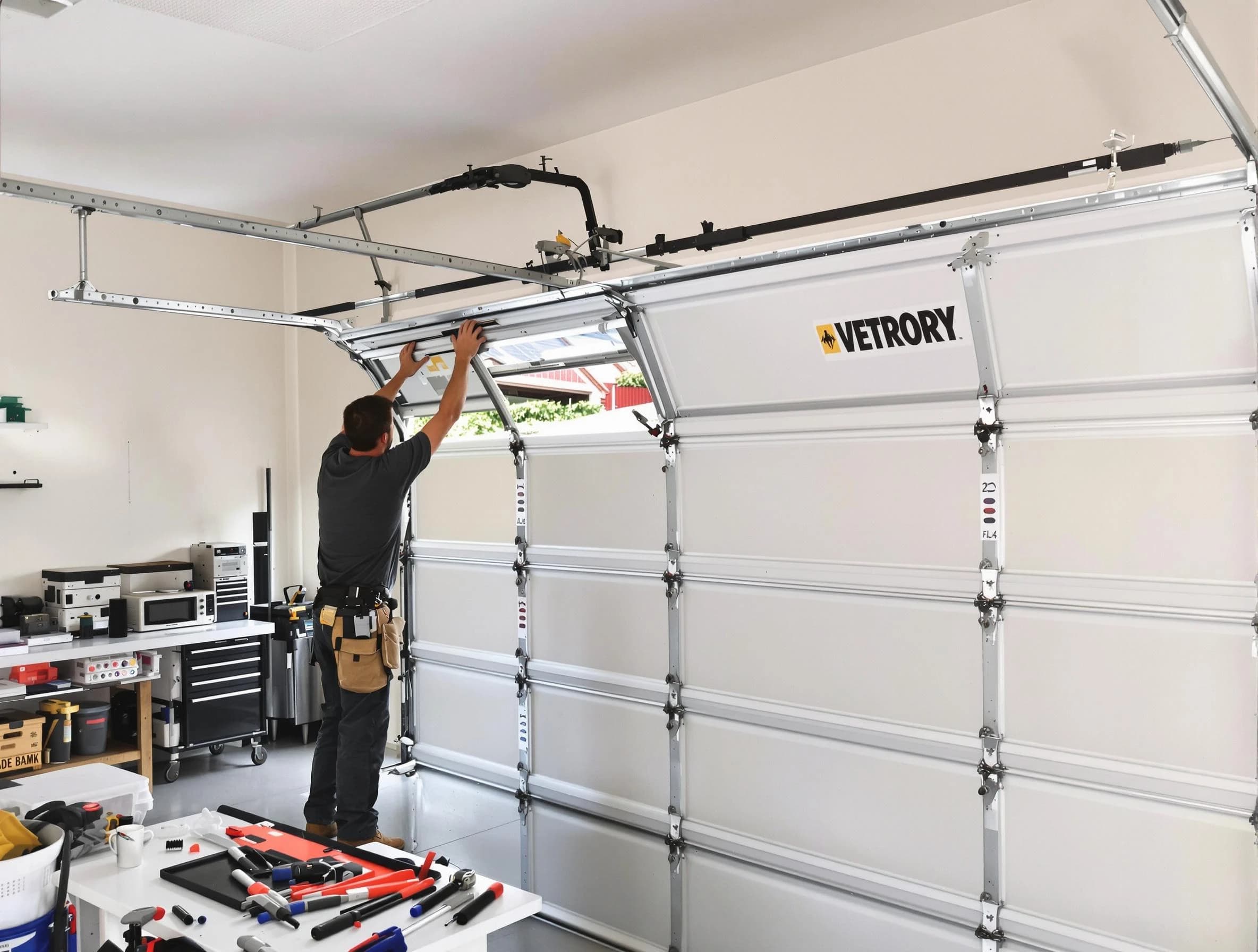 Westfield Garage Door Repair technician performing section replacement in Westfield