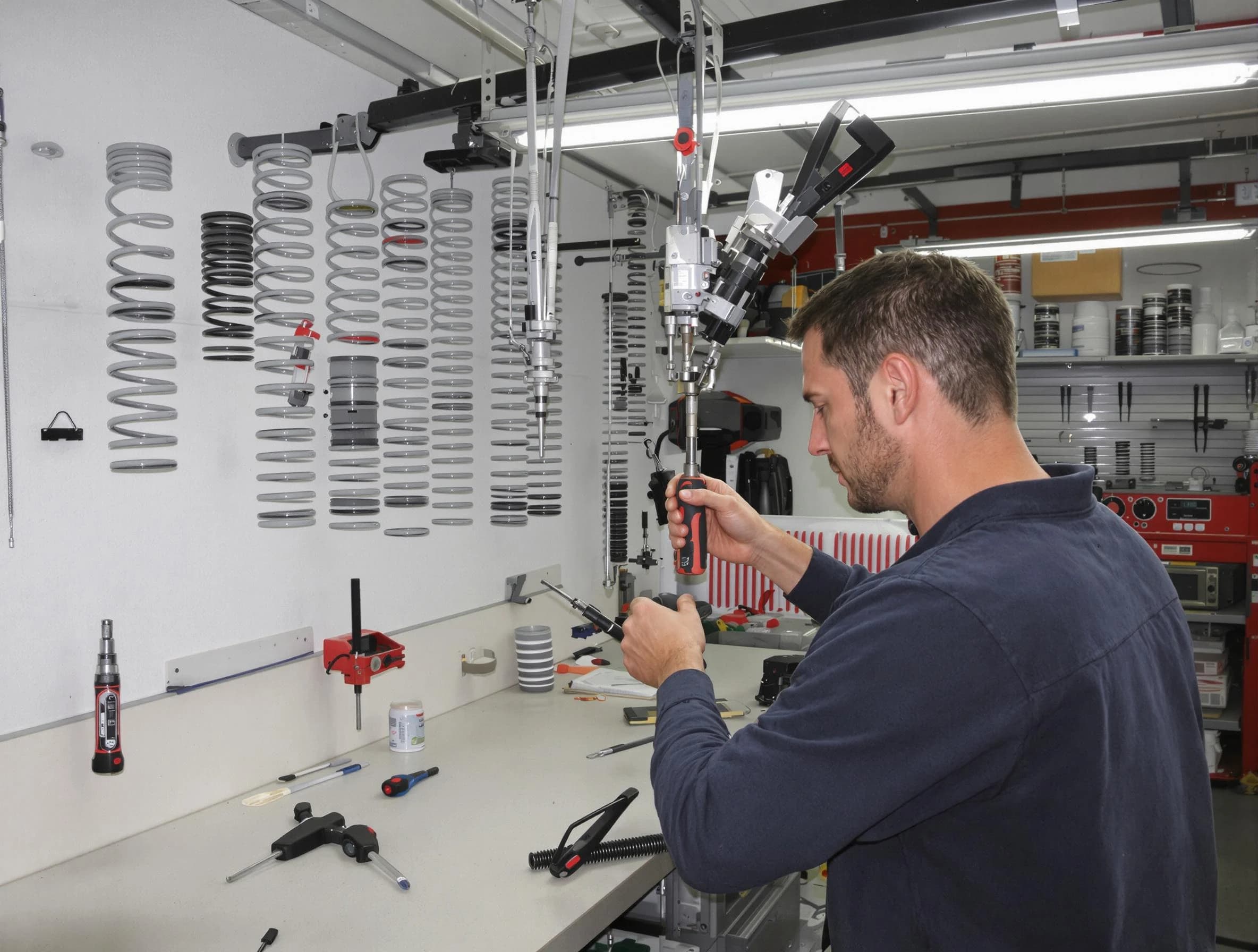 Westfield Garage Door Repair safety certified technician performing precision spring replacement in Westfield