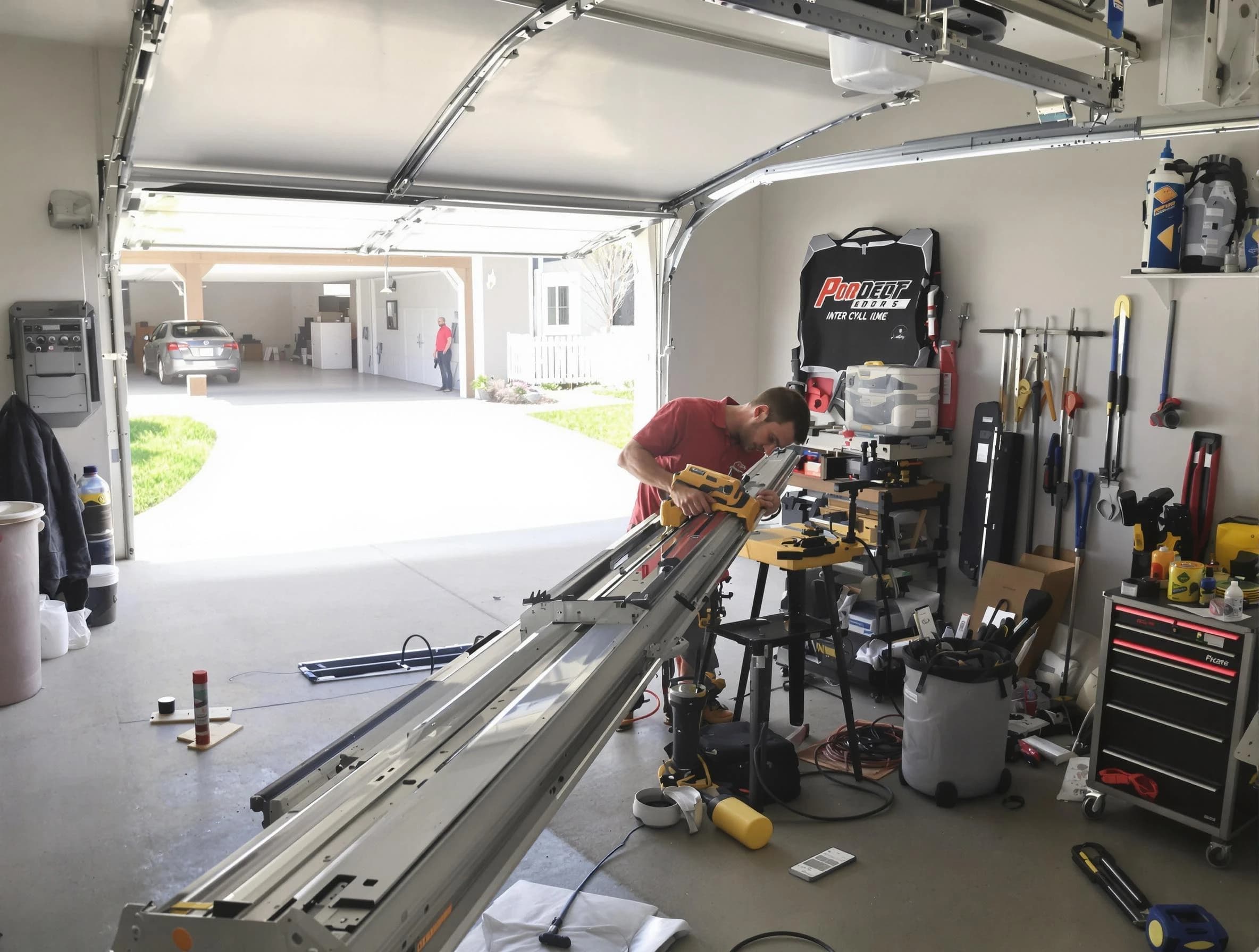 Westfield Garage Door Repair expert performing track repair in Westfield